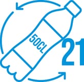 Number of 50 cl plastic bottles used to produce this recycled polyester product.